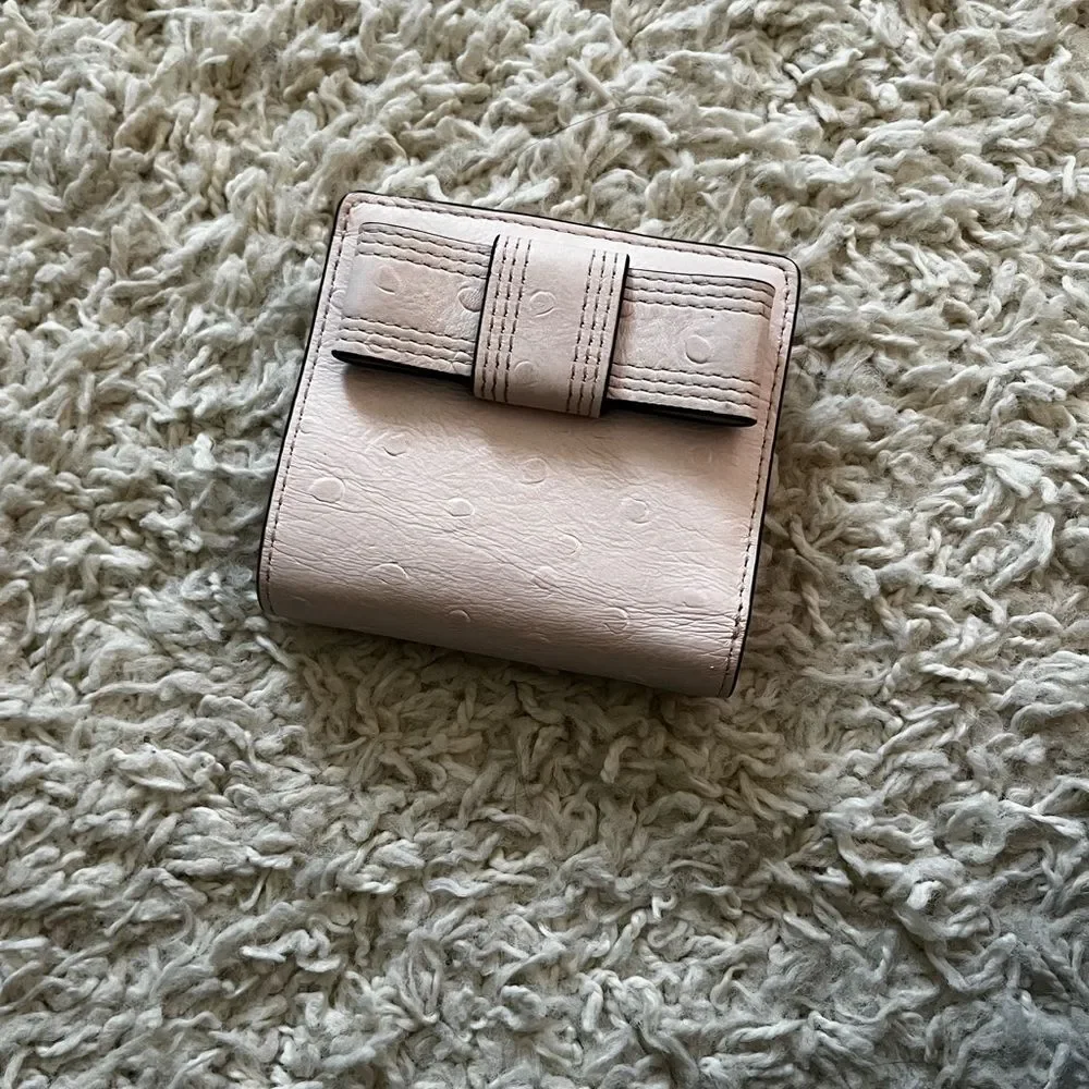 Kate Spade serenade pink ostrich mini wallet